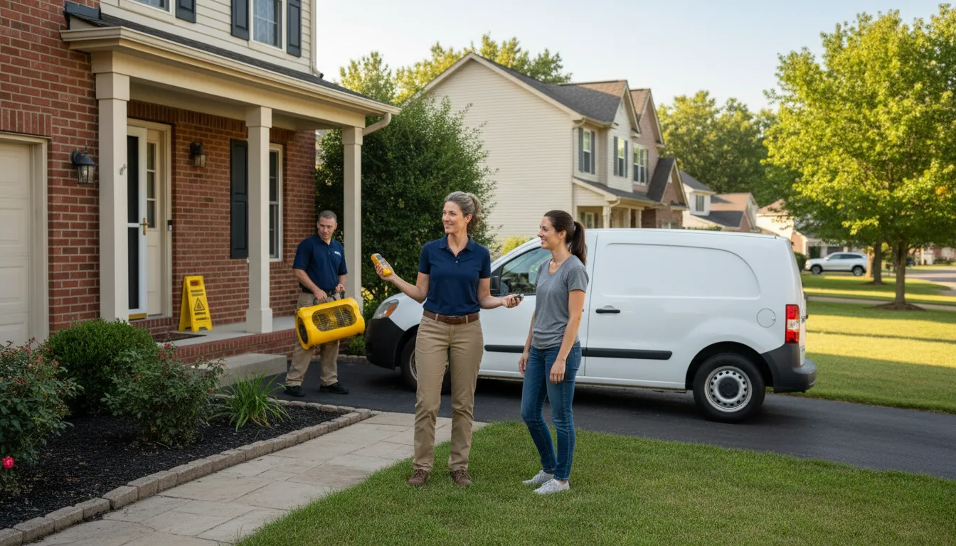 Residential water damage restoration in English, IN